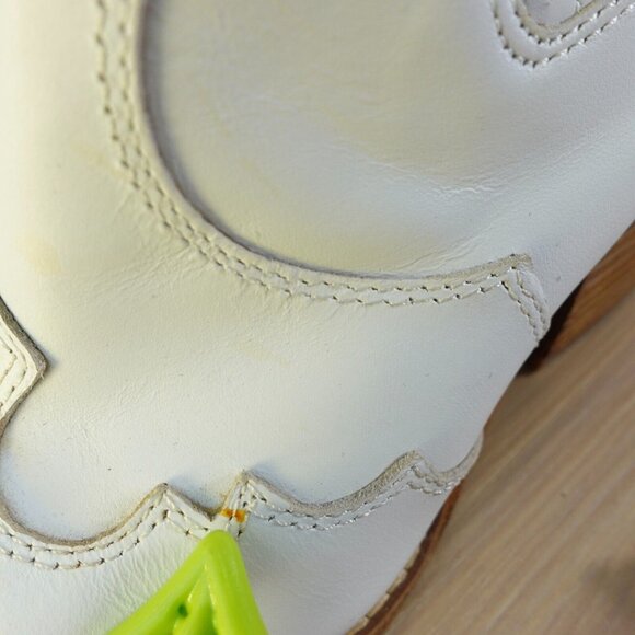 Sam Edelman Boots Leather 5 White Western Ankle Bootie Cowboy Chelsea Winona - Picture 11 of 16